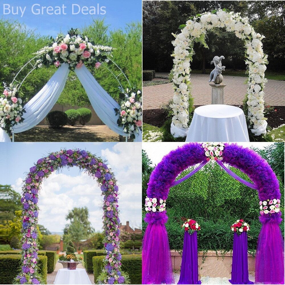 Decorated Wedding Arches
 White Metal Garden Arch Archway Wedding Ceremony Flower