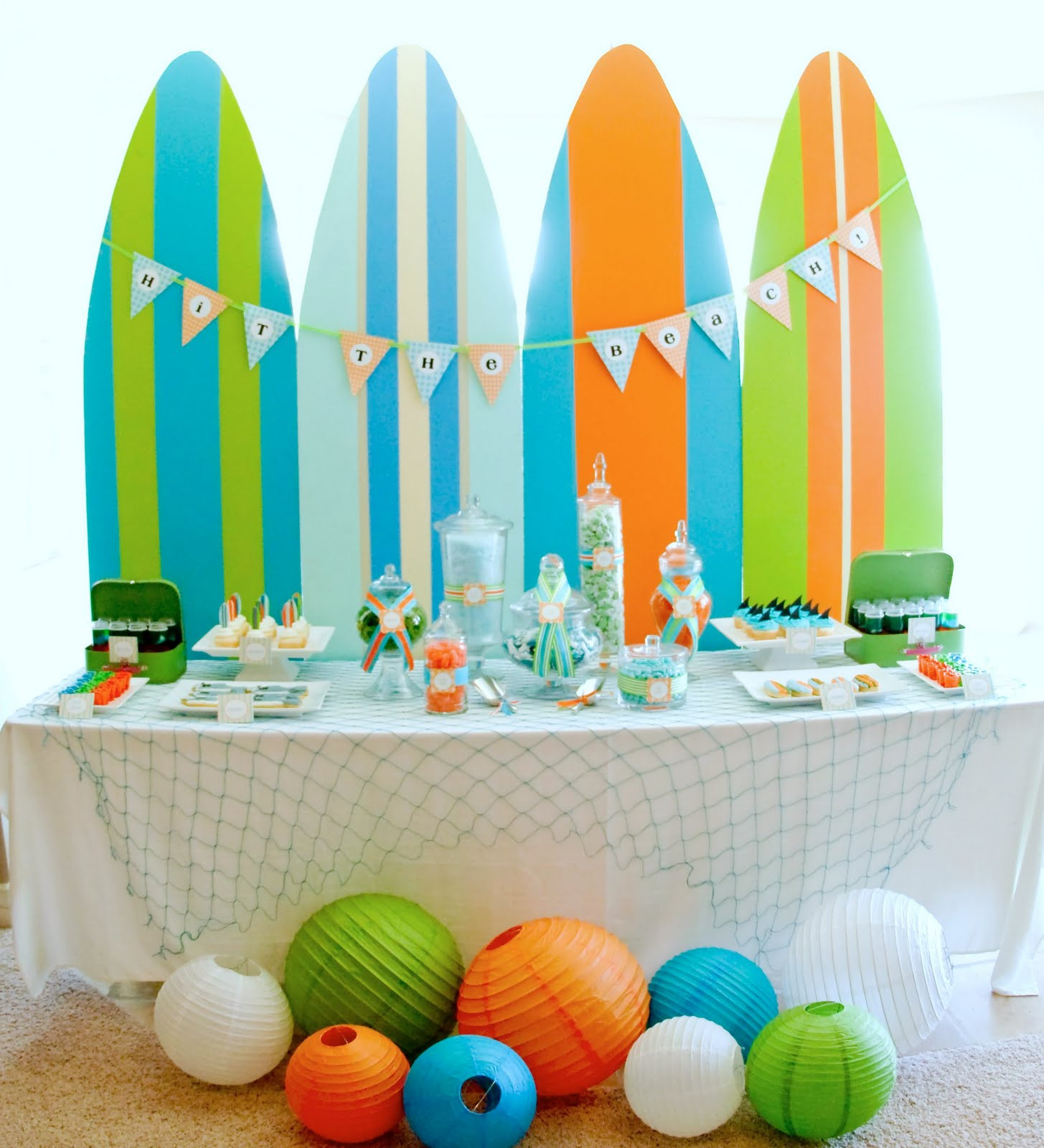 Decorating Ideas For Beach Party
 Kara s Party Ideas Surf s Up Summer Pool Party