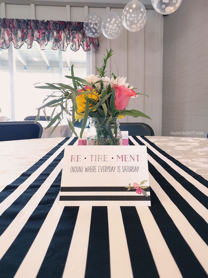 Decorating Ideas For Retirement Party
 Retirement Party Black White & Florals The Mombot