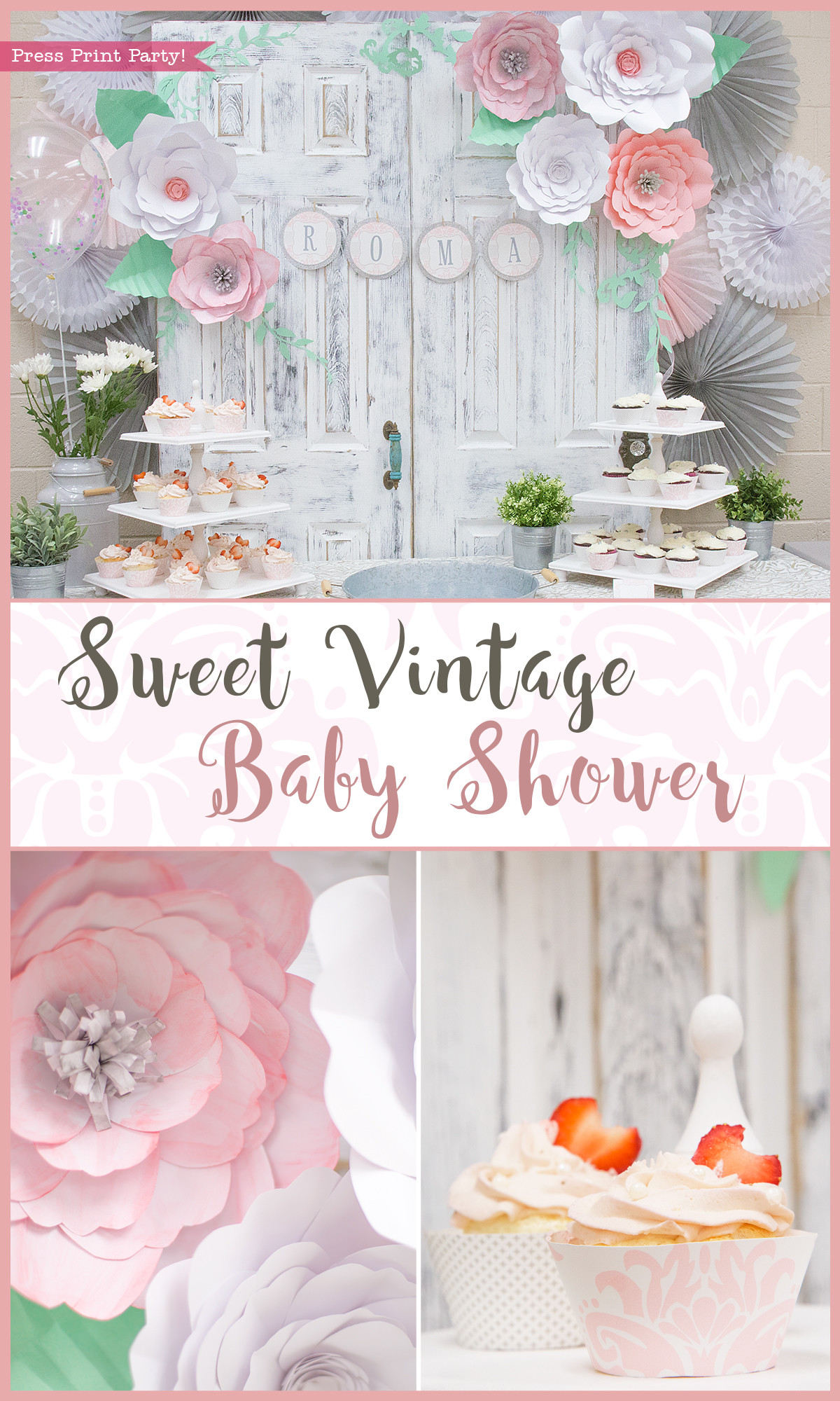 Decoration Ideas For Baby Shower
 A Sweet Vintage Baby Shower By Press Print Party