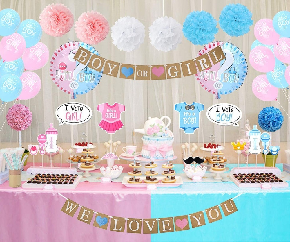 Decorations For Baby Reveal Party
 Gender Reveal Party Decorations Boy or Girl Gender Reveal