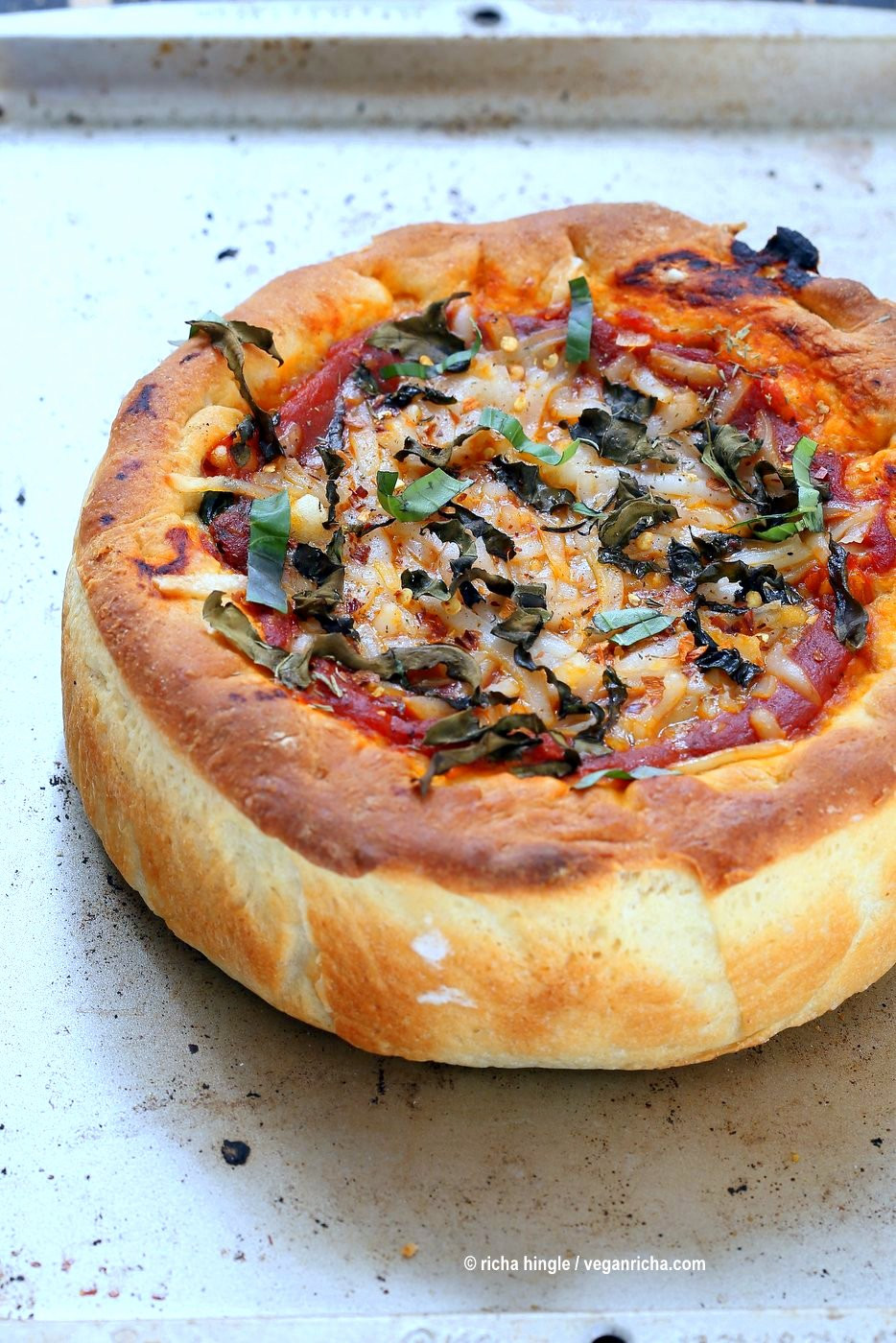 Deep Dish Pizza Dough
 Vegan Deep Dish Pizza Recipe 20 min Crust Vegan Richa