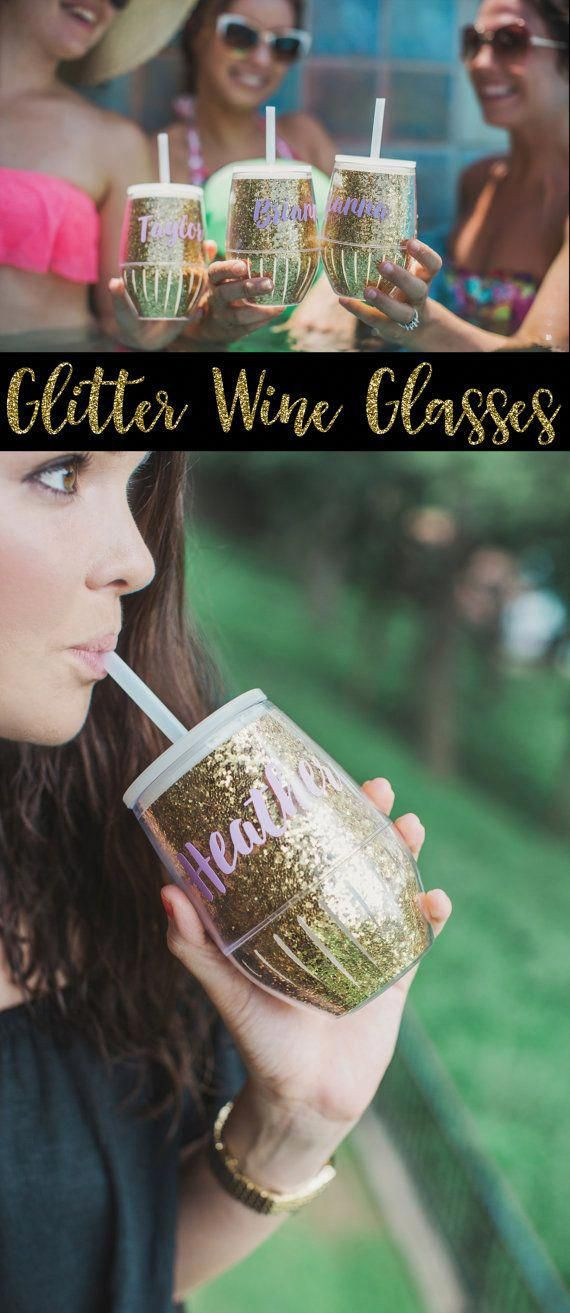 Destination Bachelorette Party Ideas Winery And Beach
 This glitter wine glass is fun and practical Perfect for