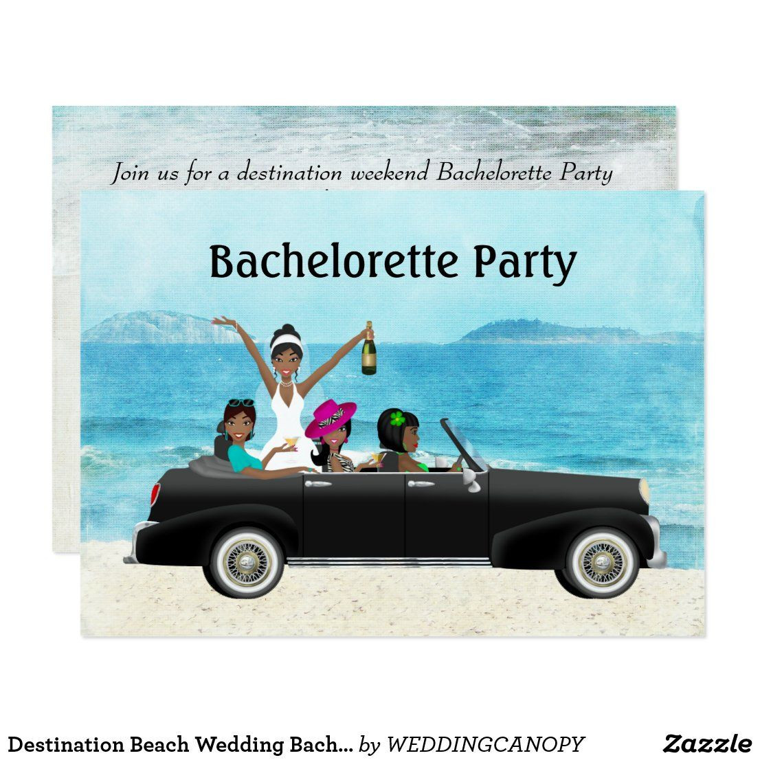 Destination Bachelorette Party Ideas Winery And Beach
 Destination Beach Wedding Bachelorette Party Invitation
