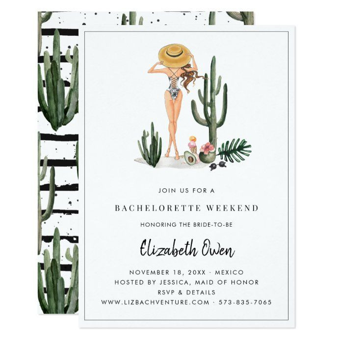 Destination Bachelorette Party Ideas Winery And Beach
 Bachelorette Destination Bikini Bridal Bash Invitation