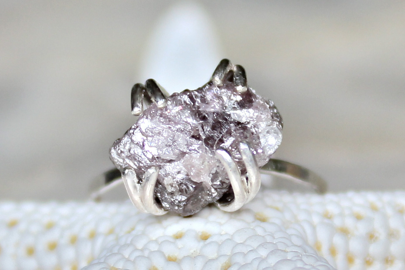 Diamond Alternative Engagement Ring
 Alternative Engagement Rings Rough Purple Diamond