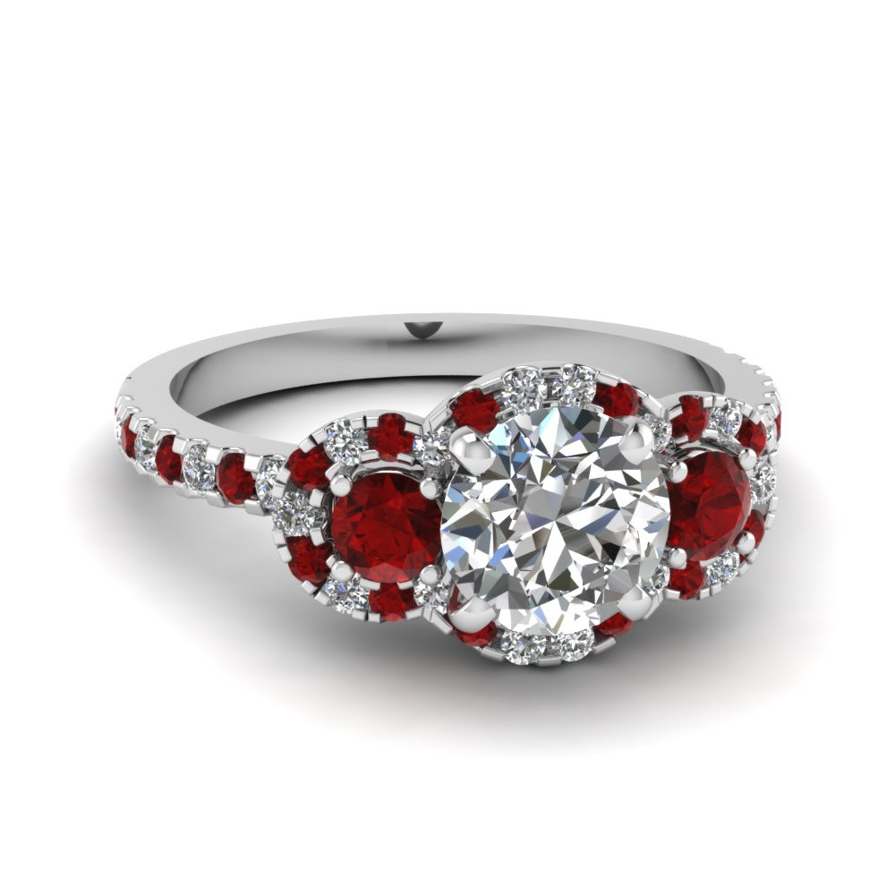 Diamond And Ruby Engagement Rings
 Purchase Ruby Halo Engagement Rings Fascinating Diamonds