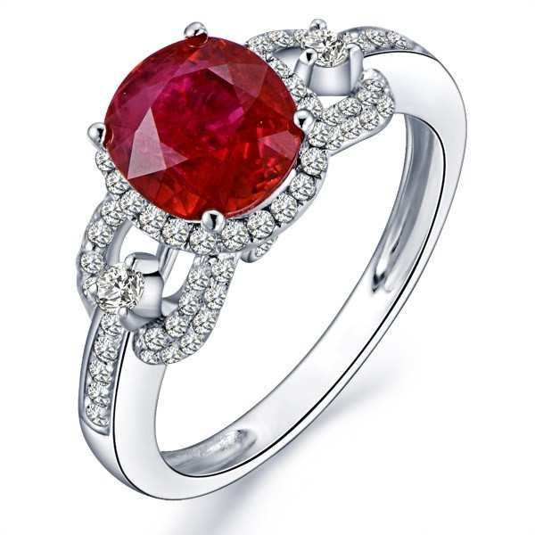 Diamond And Ruby Engagement Rings
 Marvelous Ruby and Diamond Engagement Ring JeenJewels