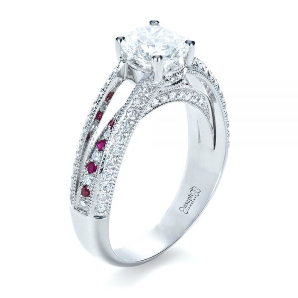 Diamond And Ruby Engagement Rings
 Custom Radiant Cut Diamond Engagement Ring 1311 Seattle
