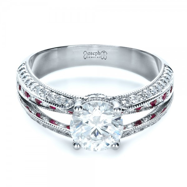 Diamond And Ruby Engagement Rings
 Custom Diamond and Ruby Engagement Ring 1309 Seattle