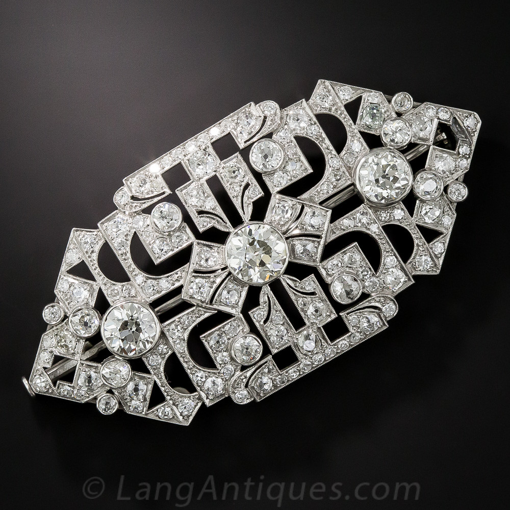 Diamond Brooches
 Art Deco Diamond and Platinum Brooch