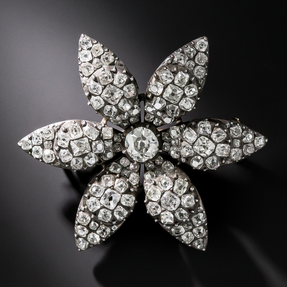 Diamond Brooches
 Georgian Diamond Flower Brooch