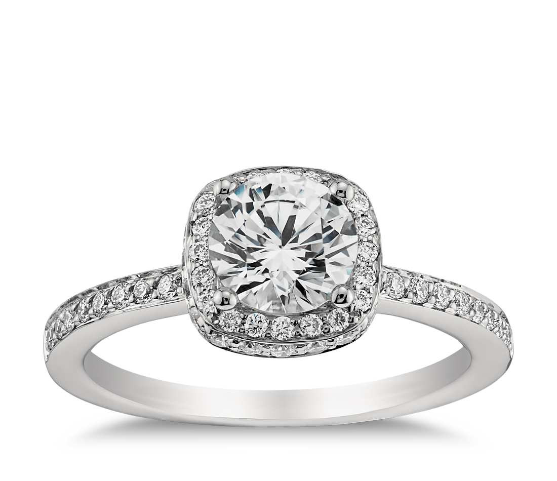 Diamond Halo Engagement Ring
 Halo Diamond Engagement Ring in Platinum