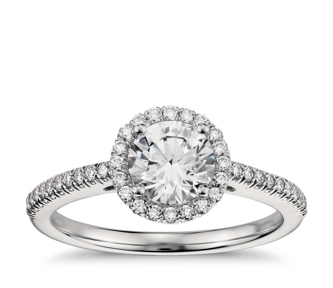 Diamond Halo Engagement Ring
 Classic Halo Diamond Engagement Ring in Platinum 1 4 ct