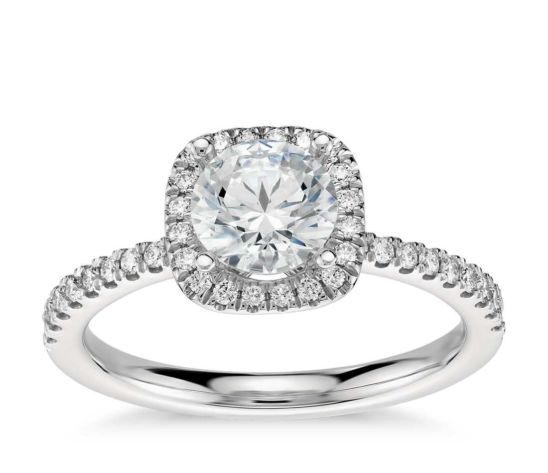 Diamond Halo Engagement Ring
 Arietta Halo Diamond Engagement Ring in Platinum 1 5 ct