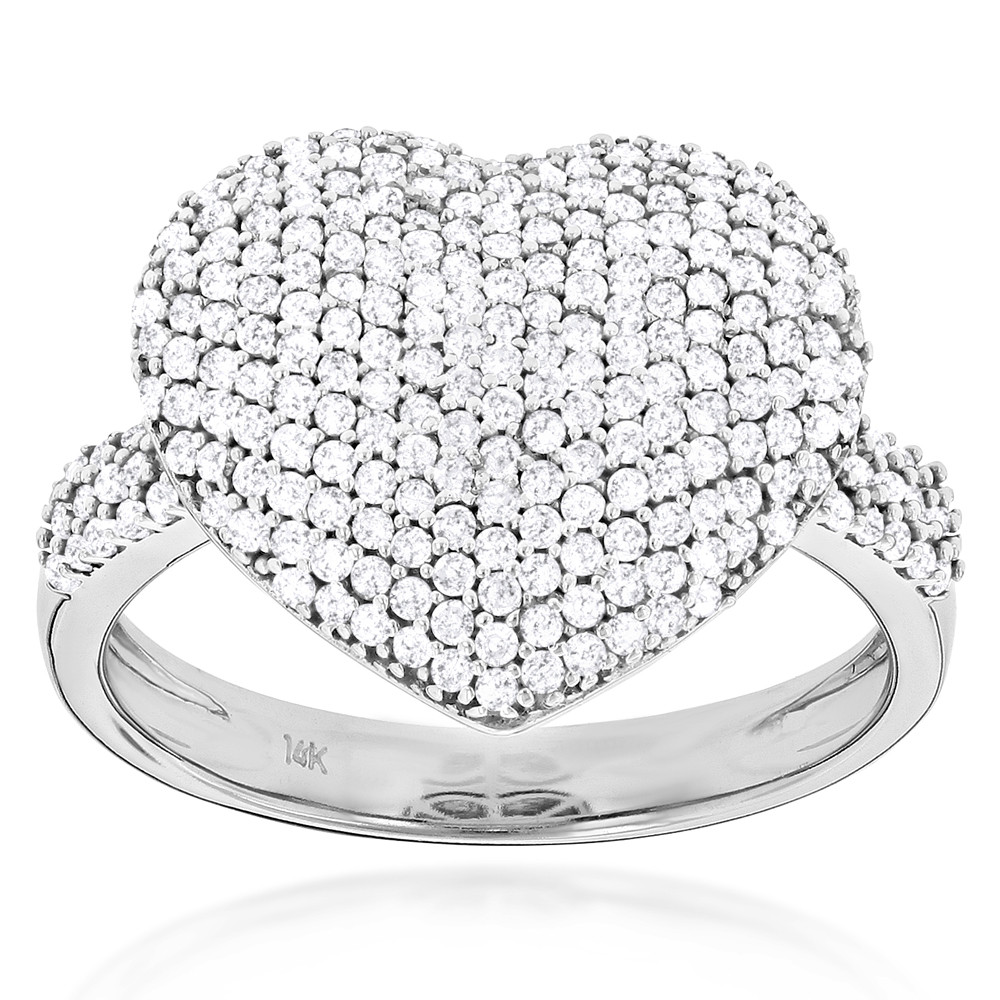 Diamond Heart Rings
 La s Pave Diamond Heart Ring 1 carat 14K Yellow Rose