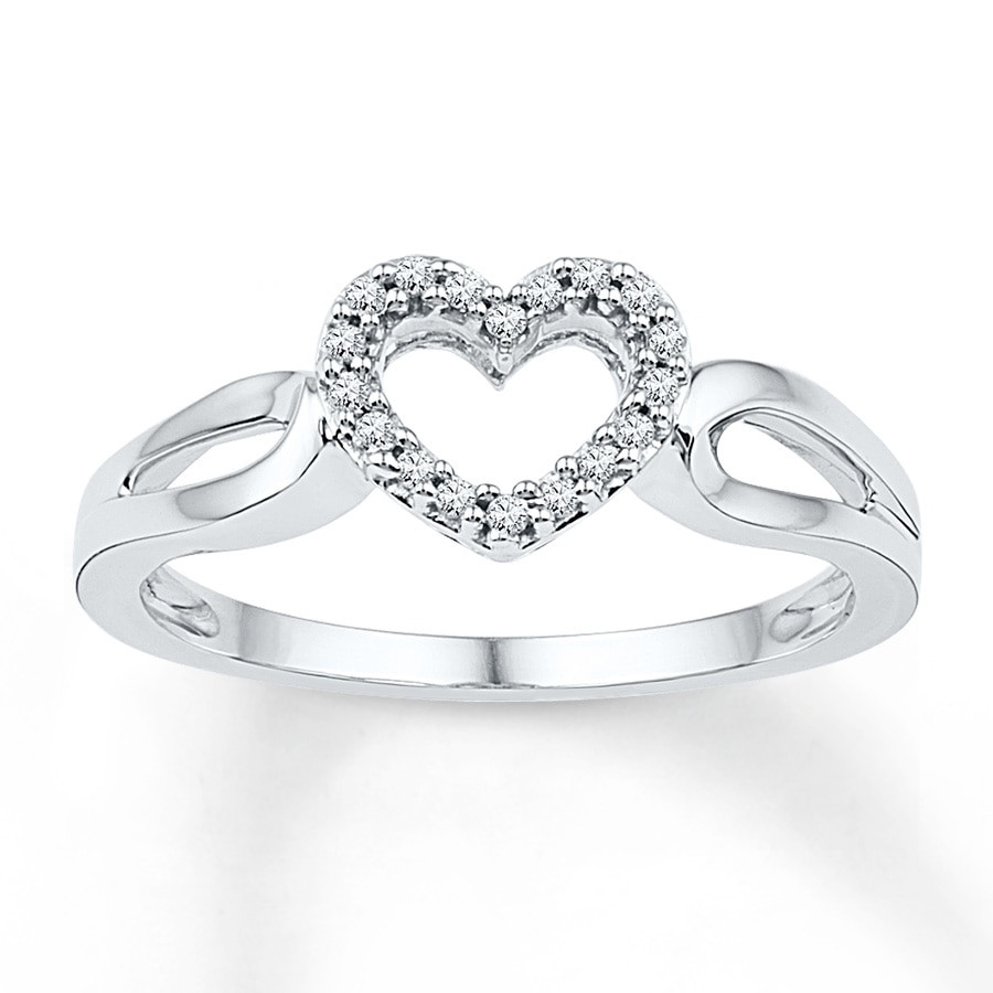 Diamond Heart Rings
 Diamond Heart Ring 1 15 ct tw Round cut Sterling Silver