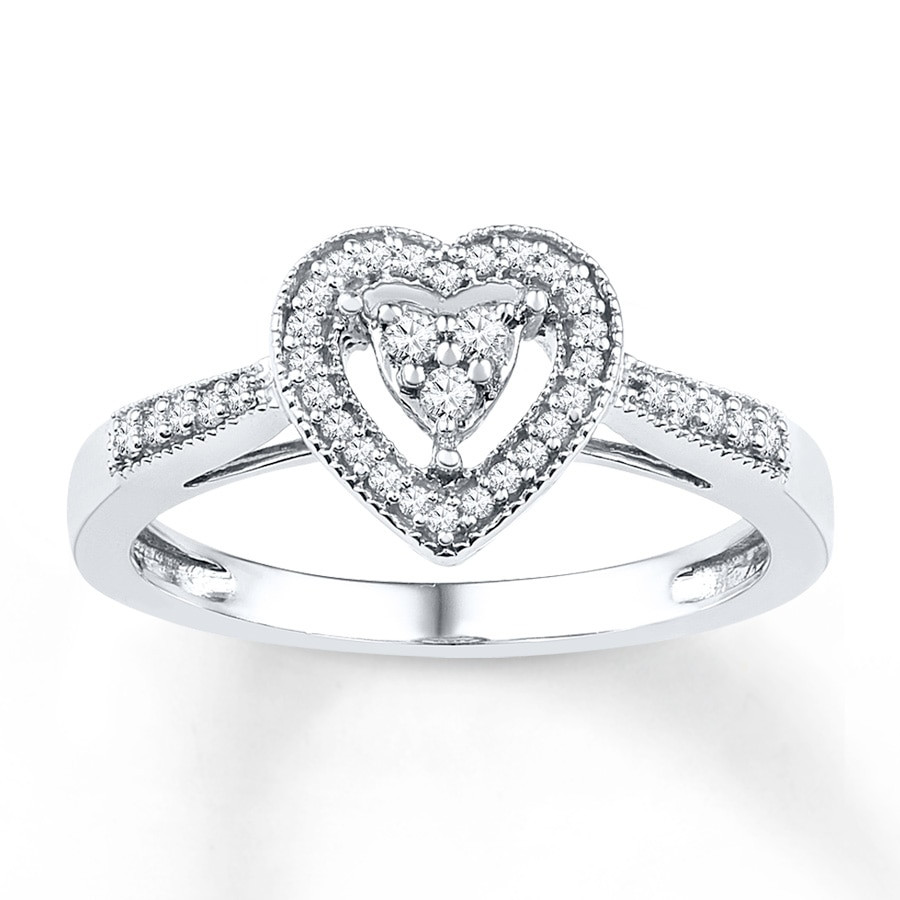Diamond Heart Rings
 Heart Promise Ring 1 5 ct tw Diamonds Sterling Silver