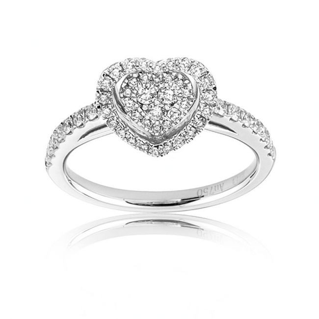Diamond Heart Rings
 Mazal Diamond 0 43ct F I1 Diamond Heart Ring