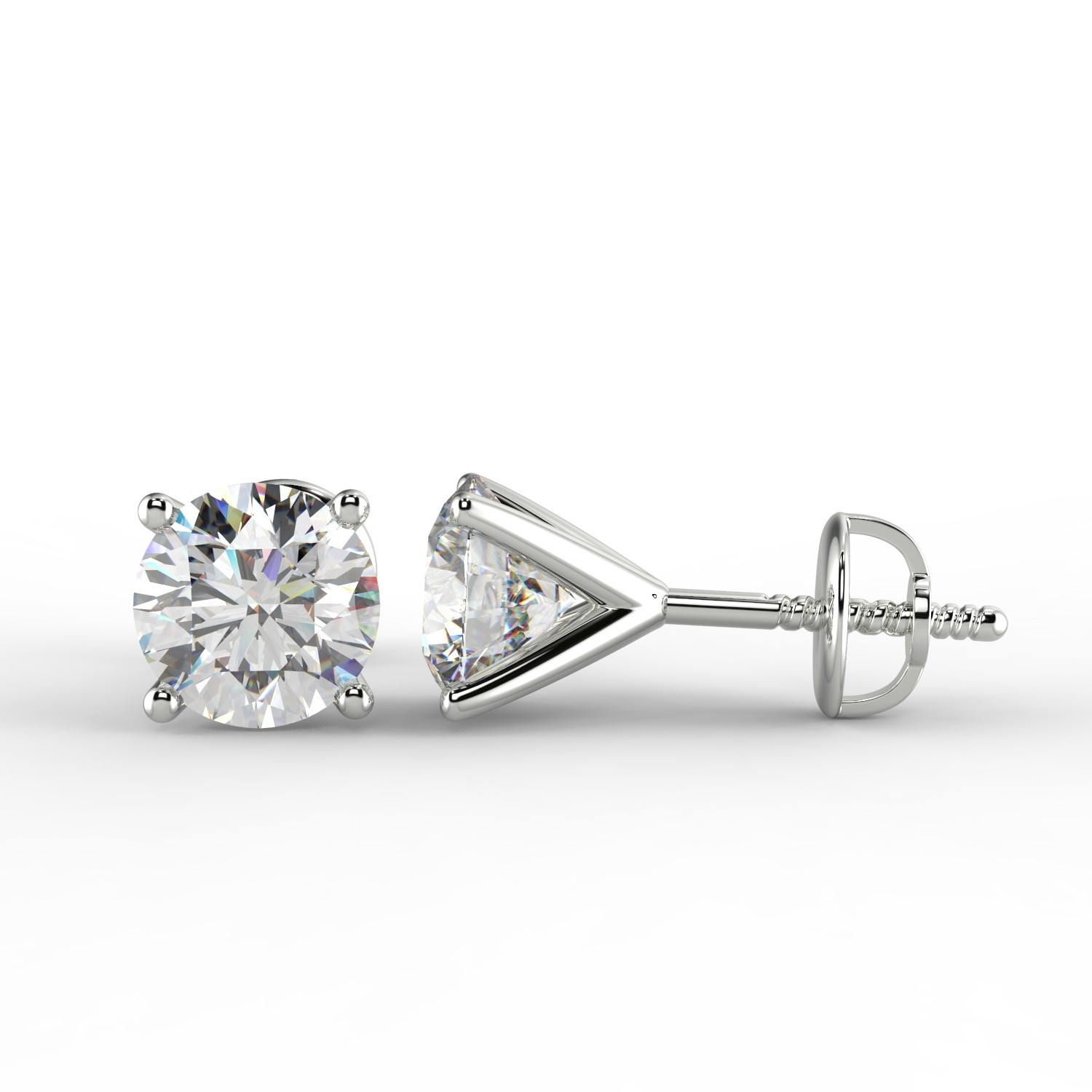 Diamond Stud Earrings 1 Carat
 1 01 carat D VS1 Round Diamond Stud Earrings Set In 14
