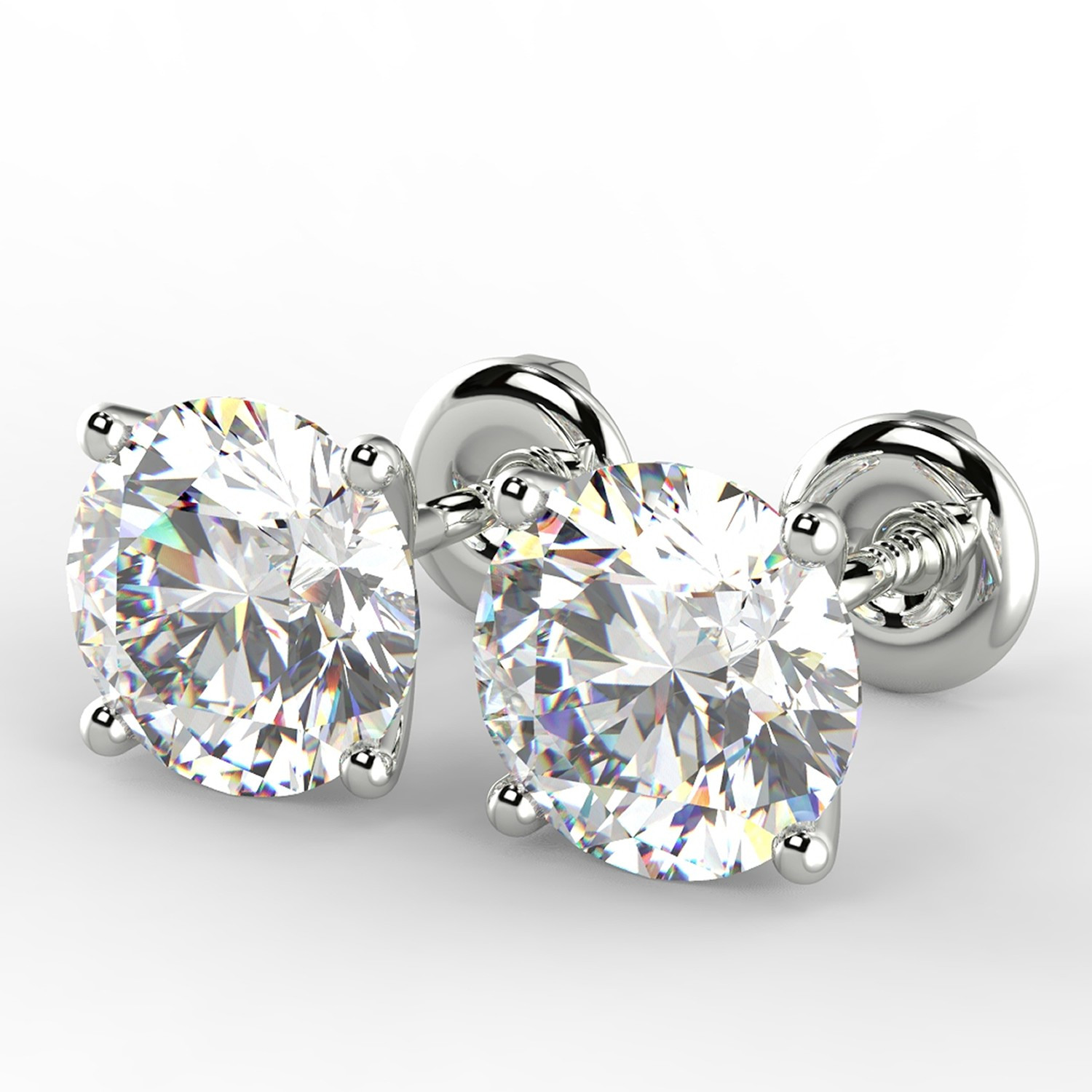 Diamond Stud Earrings 1 Carat
 1 91 carat D SI1 Round Diamond Stud Earrings Set In 14