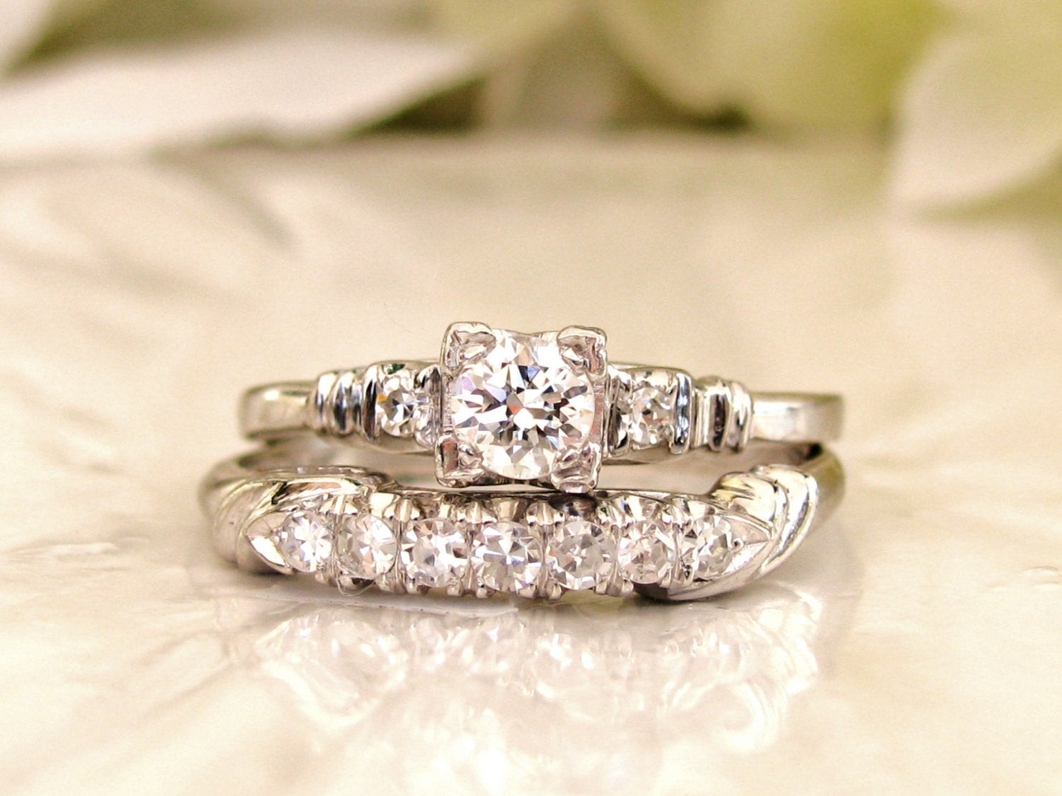Diamond Wedding Rings Sets
 Platinum Engagement Ring Set 0 66ctw Diamond Wedding Ring Set