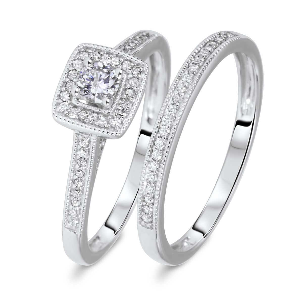Diamond Wedding Rings Sets
 1 3 CT T W Round Cut Diamond La s Bridal Wedding Ring