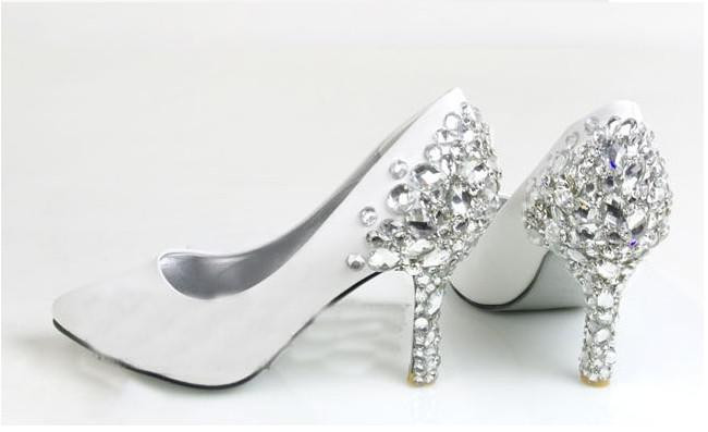 Diamond White Wedding Shoes
 Fashion White Diamond Wedding Shoes Bridal Shoes