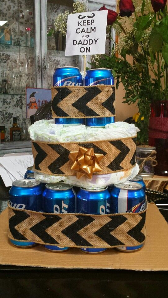 Diaper Gift Ideas For Baby Shower
 Baby shower father beer diaper cake t for dad