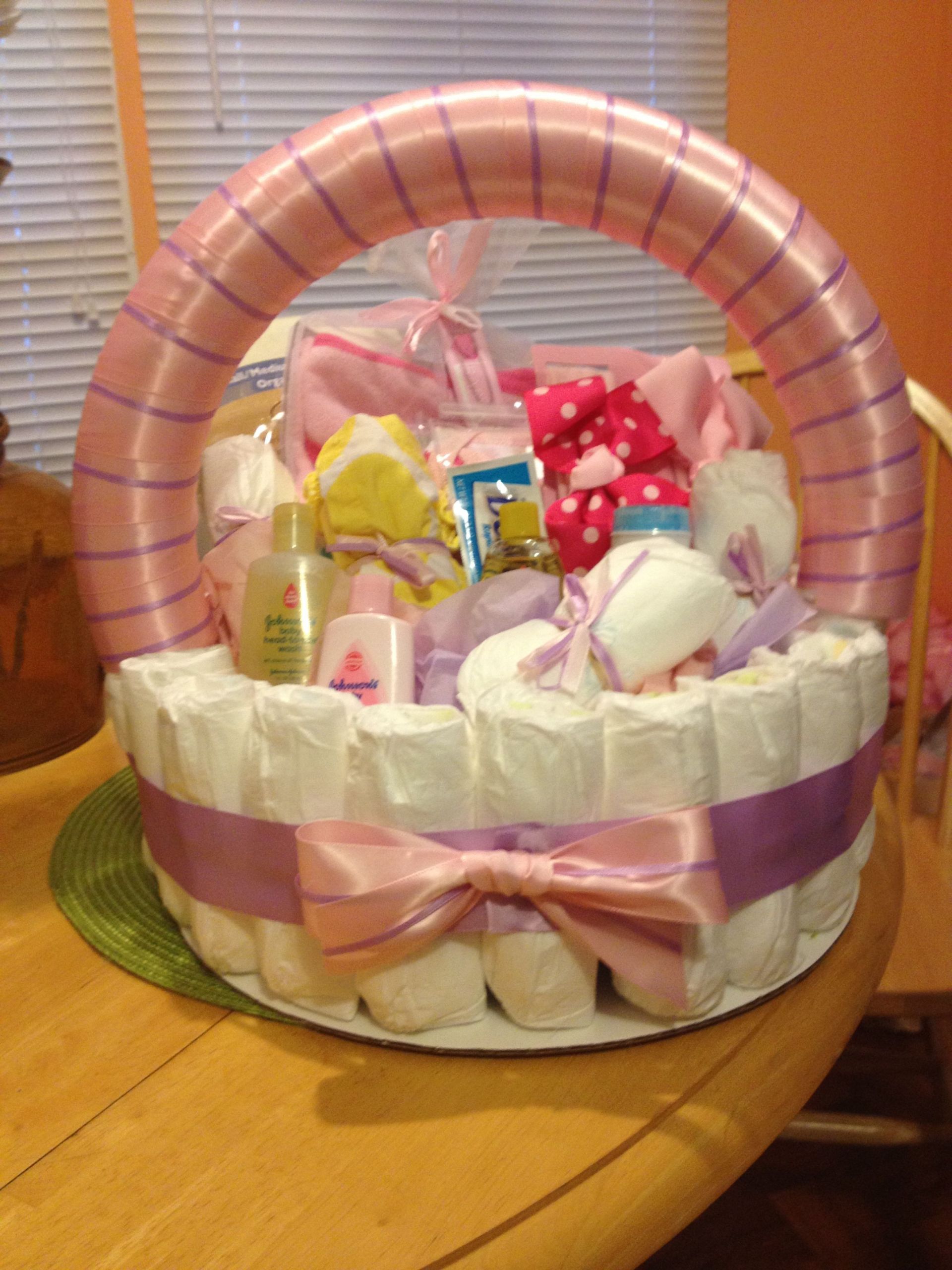 Diaper Gift Ideas For Baby Shower
 Diaper basket for a baby shower Gift Ideas
