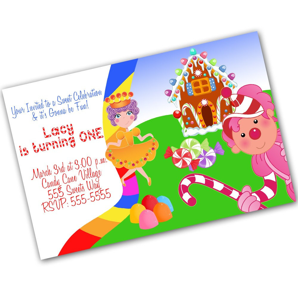 Digital Birthday Invitations
 Items similar to Candyland Fun Digital Birthday Invitation