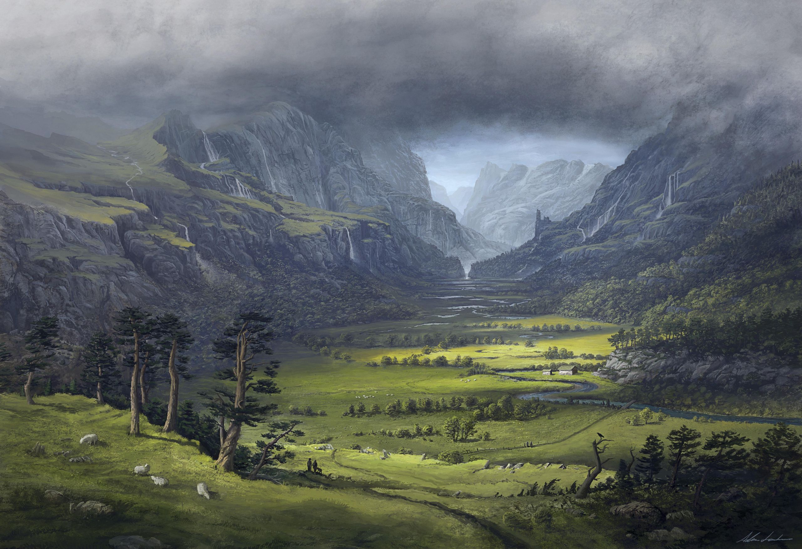 Digital Landscape Painting
 Glacial landscape digital painting 6124 x 4197 px Art