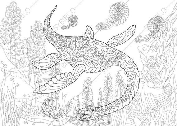 Dinosaur Coloring Pages For Adults
 Plesiosaurus Dinosaur Dino Coloring Pages Animal coloring