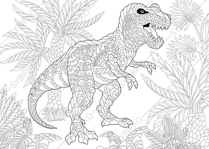 Dinosaur Coloring Pages For Adults
 Tyrannosaurus Dinosaur T rex Dino Coloring Pages Animal
