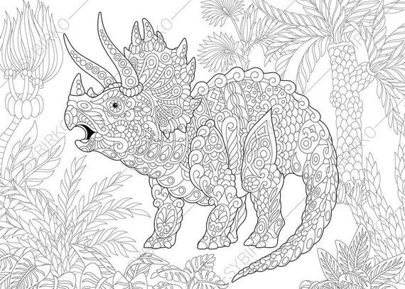 Dinosaur Coloring Pages For Adults
 Triceratops Dinosaur Dino Coloring Pages Animal coloring