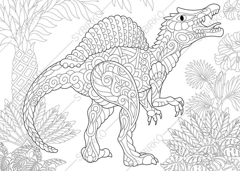 Dinosaur Coloring Pages For Adults
 Spinosaurus Dinosaur Dino Coloring Pages Animal coloring