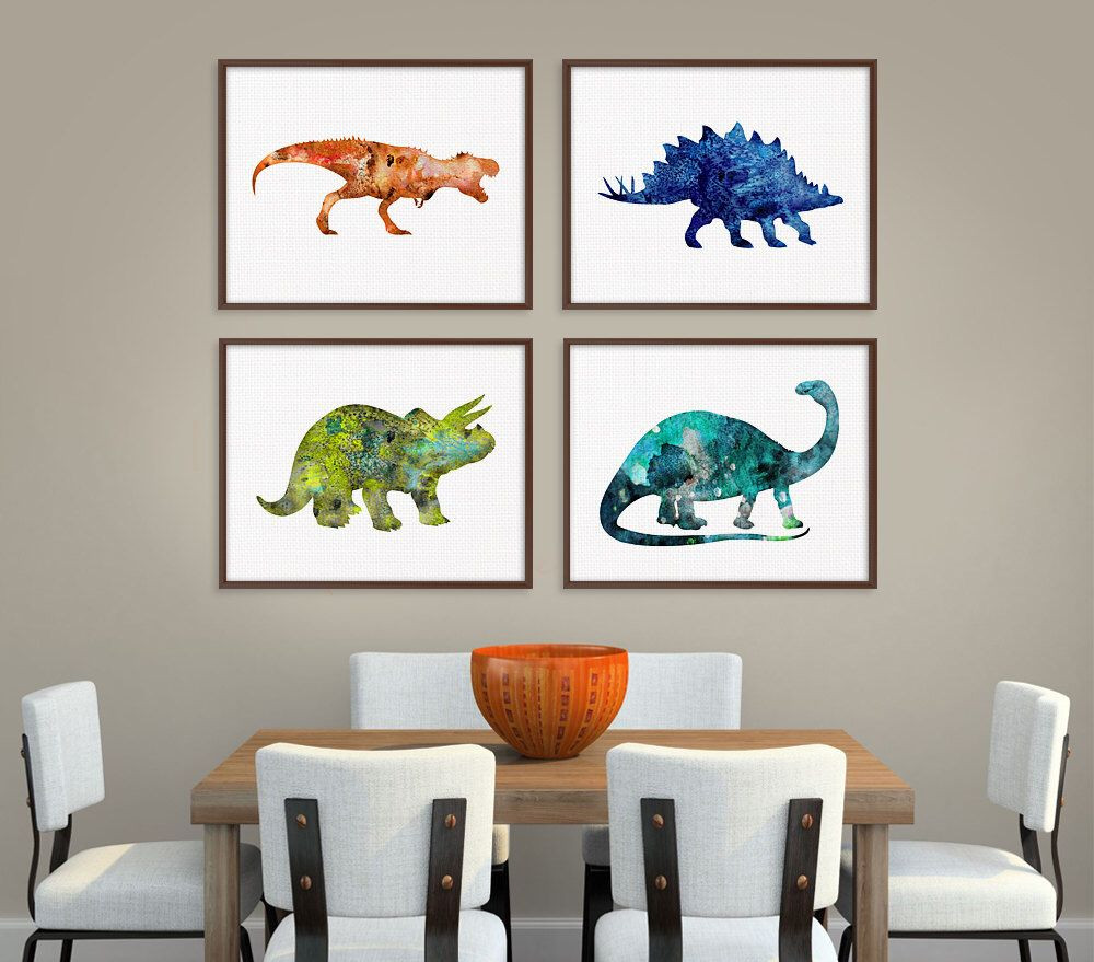 Dinosaur Kids Room Decor
 Dinosaur Art Print Set of 4 Prints Dinosaur Poster