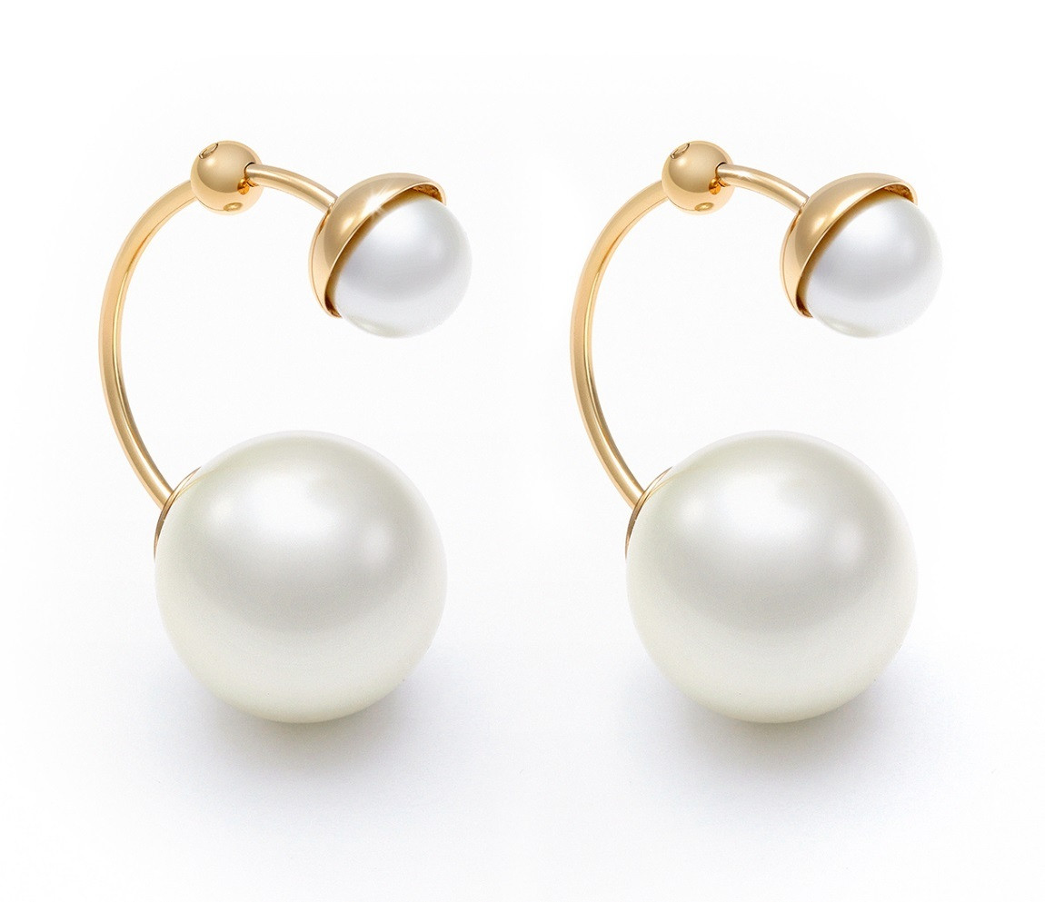 Dior Double Pearl Earrings
 Authentic Christian Dior ULTRADIOR Double Pearl Earrings
