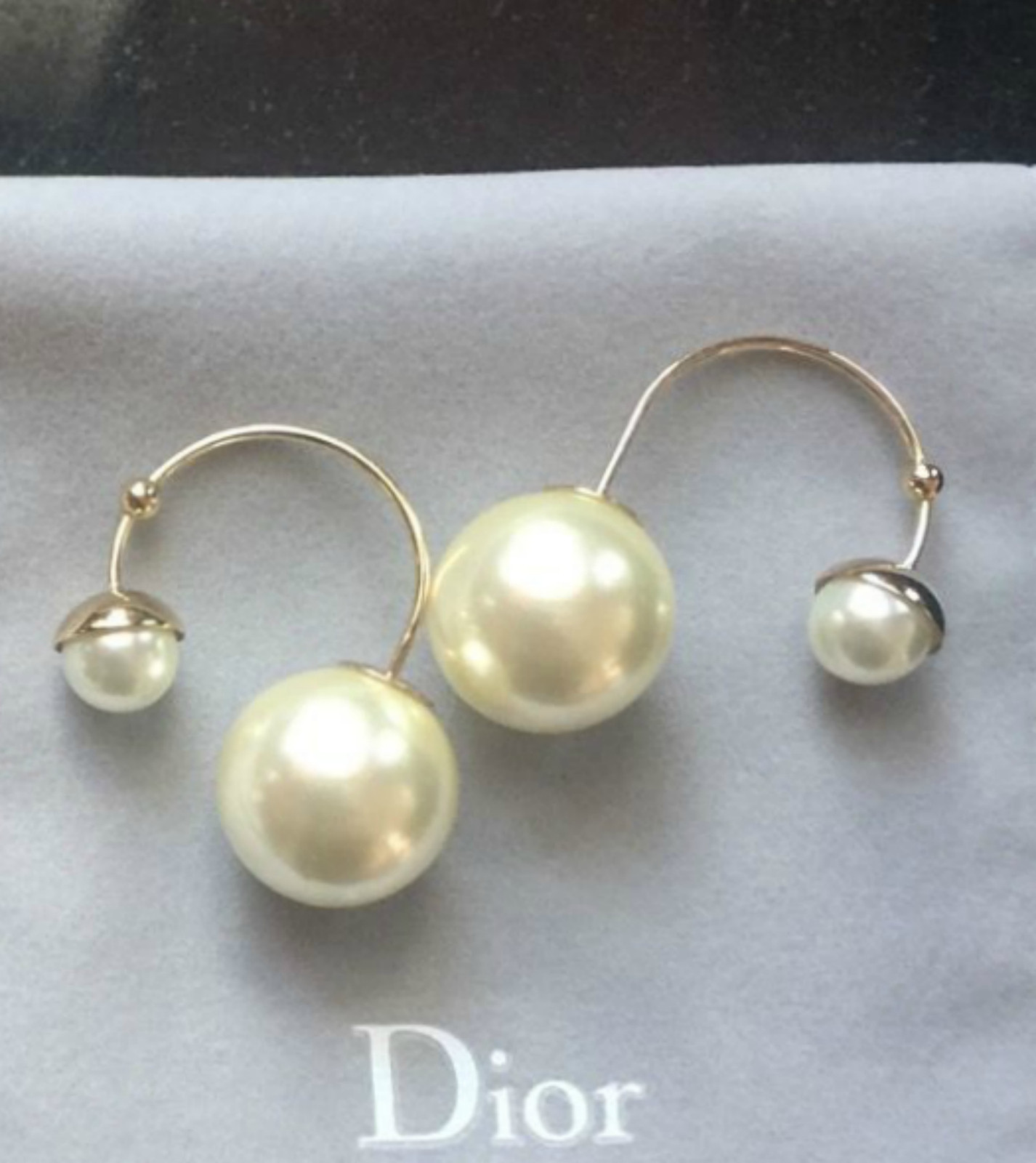 Dior Double Pearl Earrings
 Authentic Christian Dior ULTRADIOR Double Pearl Earrings