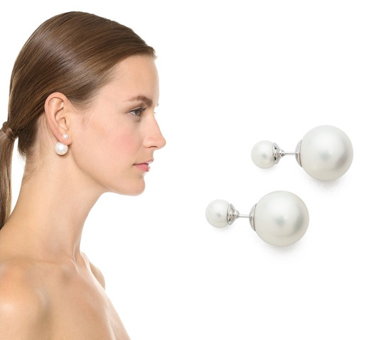 Dior Double Pearl Earrings
 Coquette Jarin K Double Side Pearl Earrings Dior Dupe