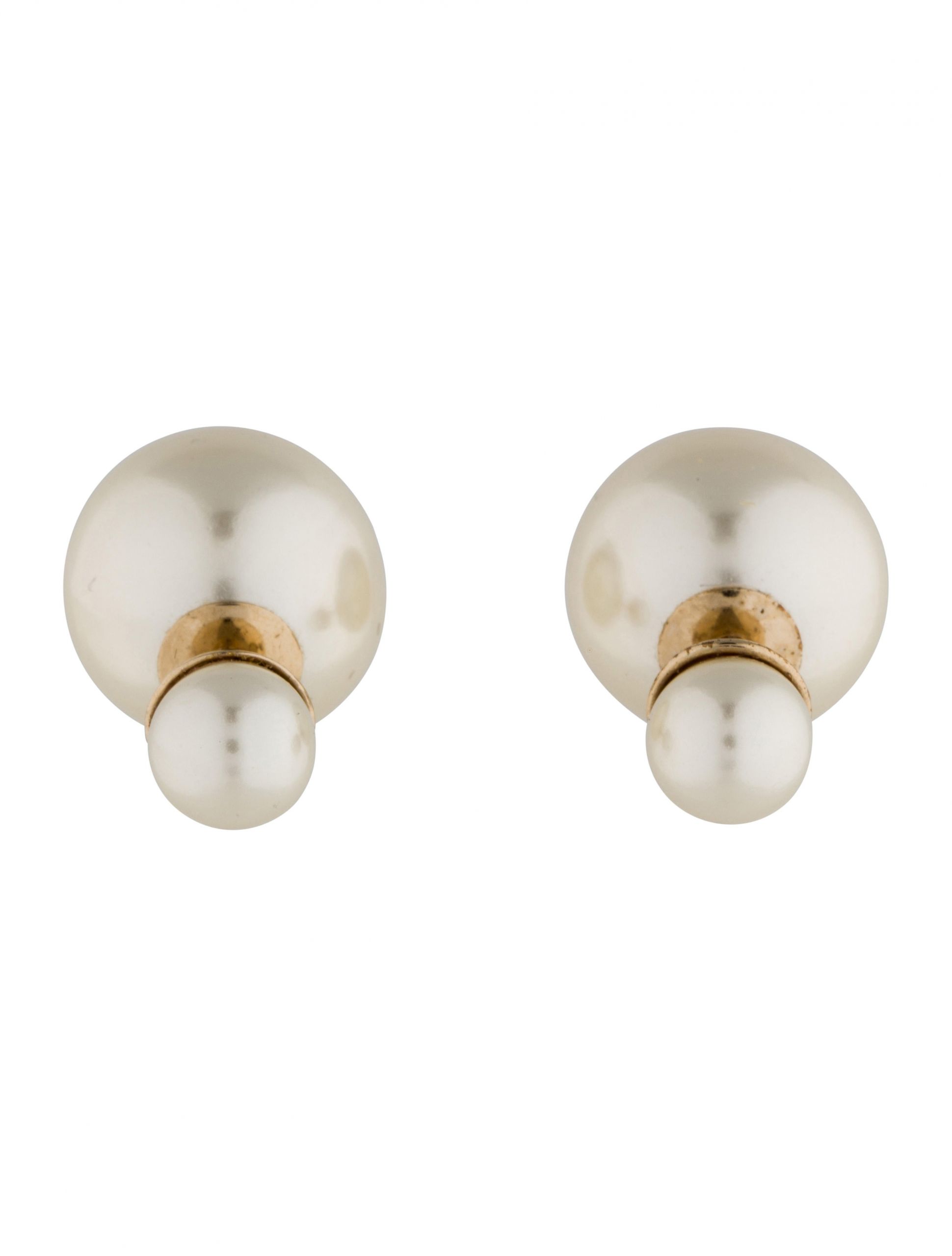 Dior Double Pearl Earrings
 Christian Dior Mise En Dior Tribal Double Pearl Earrings