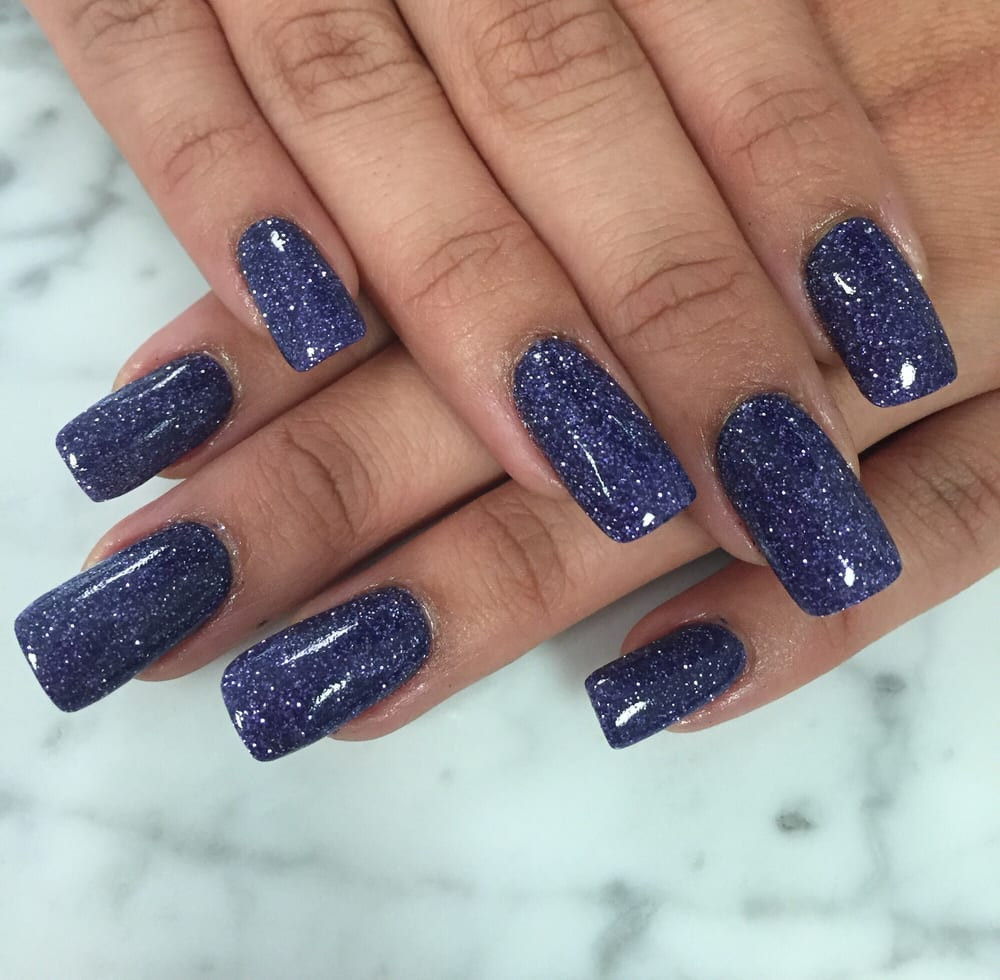 Dip Glitter Nails
 Purple glitter SNS dip powder nails Love the concept and