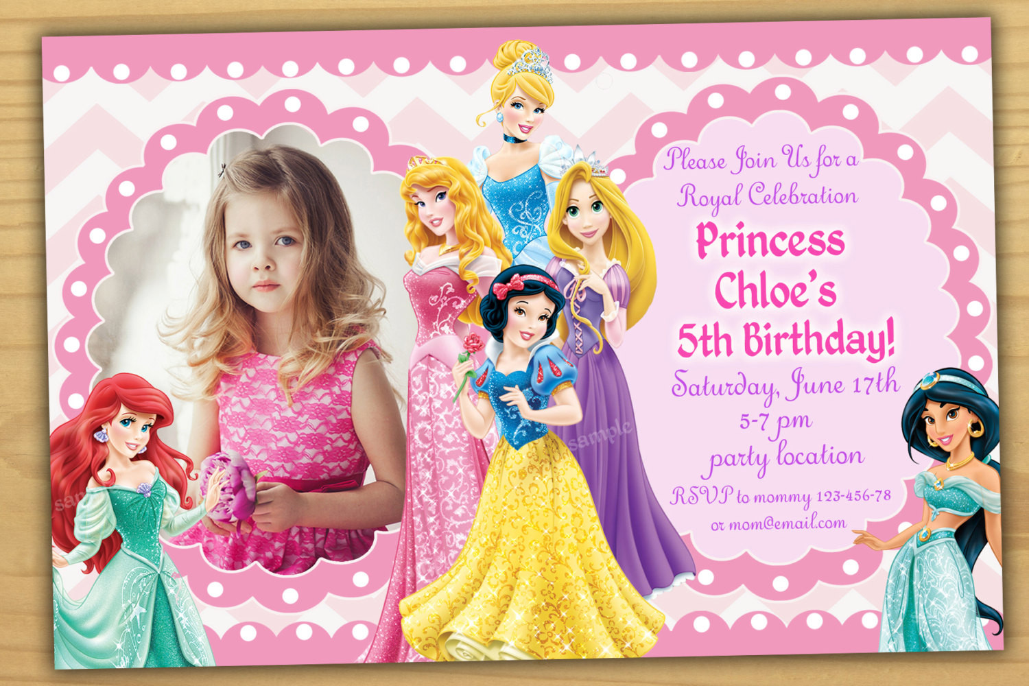 Disney Princess Birthday Invitations
 Disney Princess Birthday Invitation Disney Princess