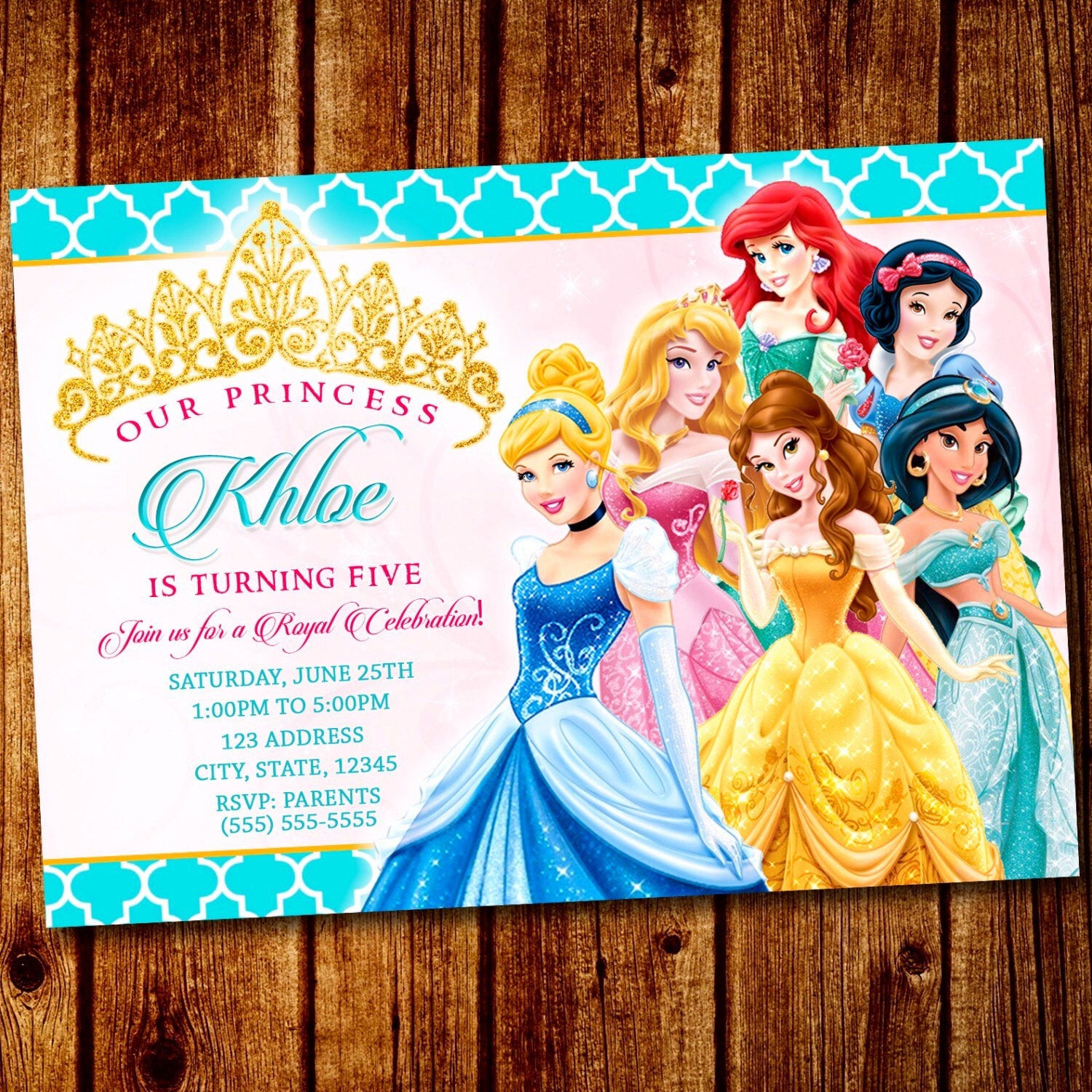 Disney Princess Birthday Invitations
 Princess party Princess Invitation Disney Princess Party