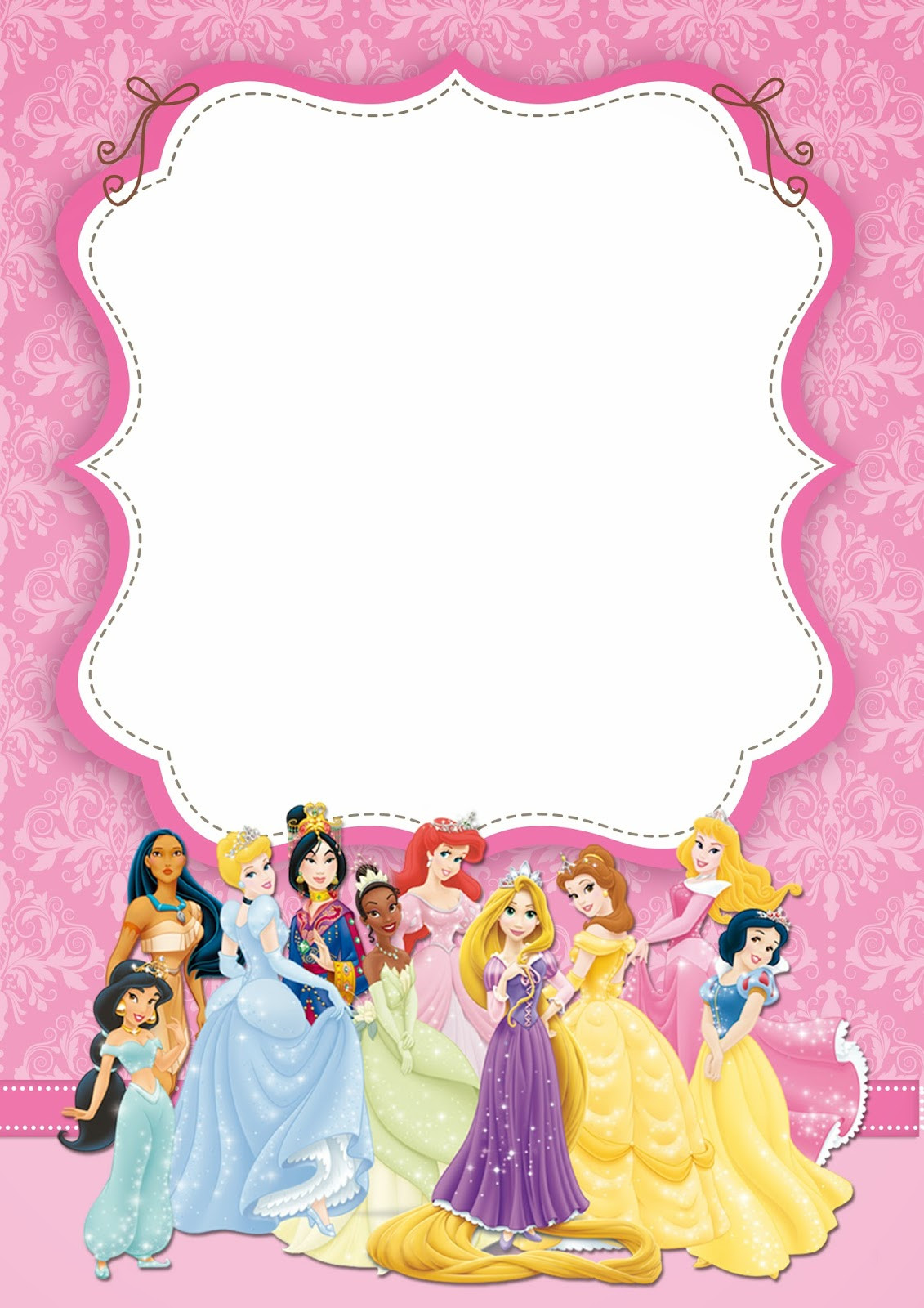 Disney Princess Birthday Invitations
 FREE Printable Disney Princess Ticket Invitation Template