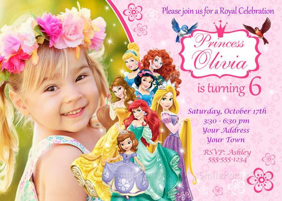 Disney Princess Birthday Invitations
 Disney Princess Invitation Princess Birthday by SmileParty