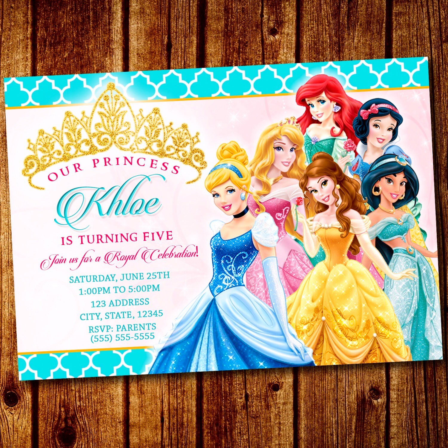 Disney Princess Birthday Party Invitations
 Princess party Princess Invitation Disney Princess Party