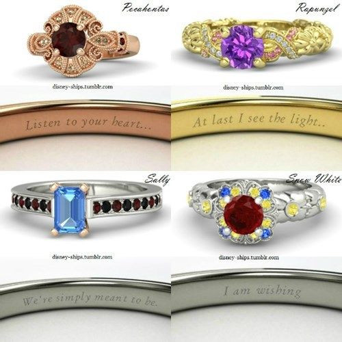 Disney Themed Wedding Rings
 These Disney Themed Rings are Perfect for the Princess in