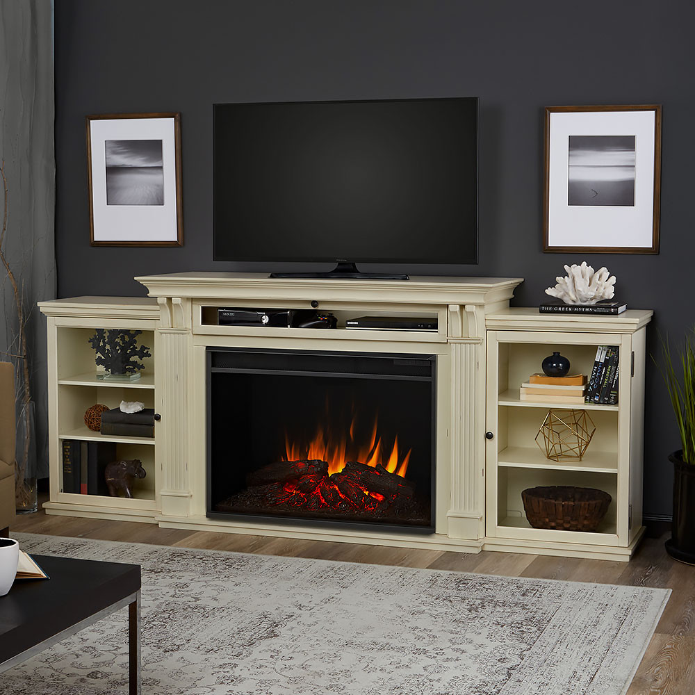 Distressed Electric Fireplace
 Real Flame Tracey Grand Infrared Distressed White