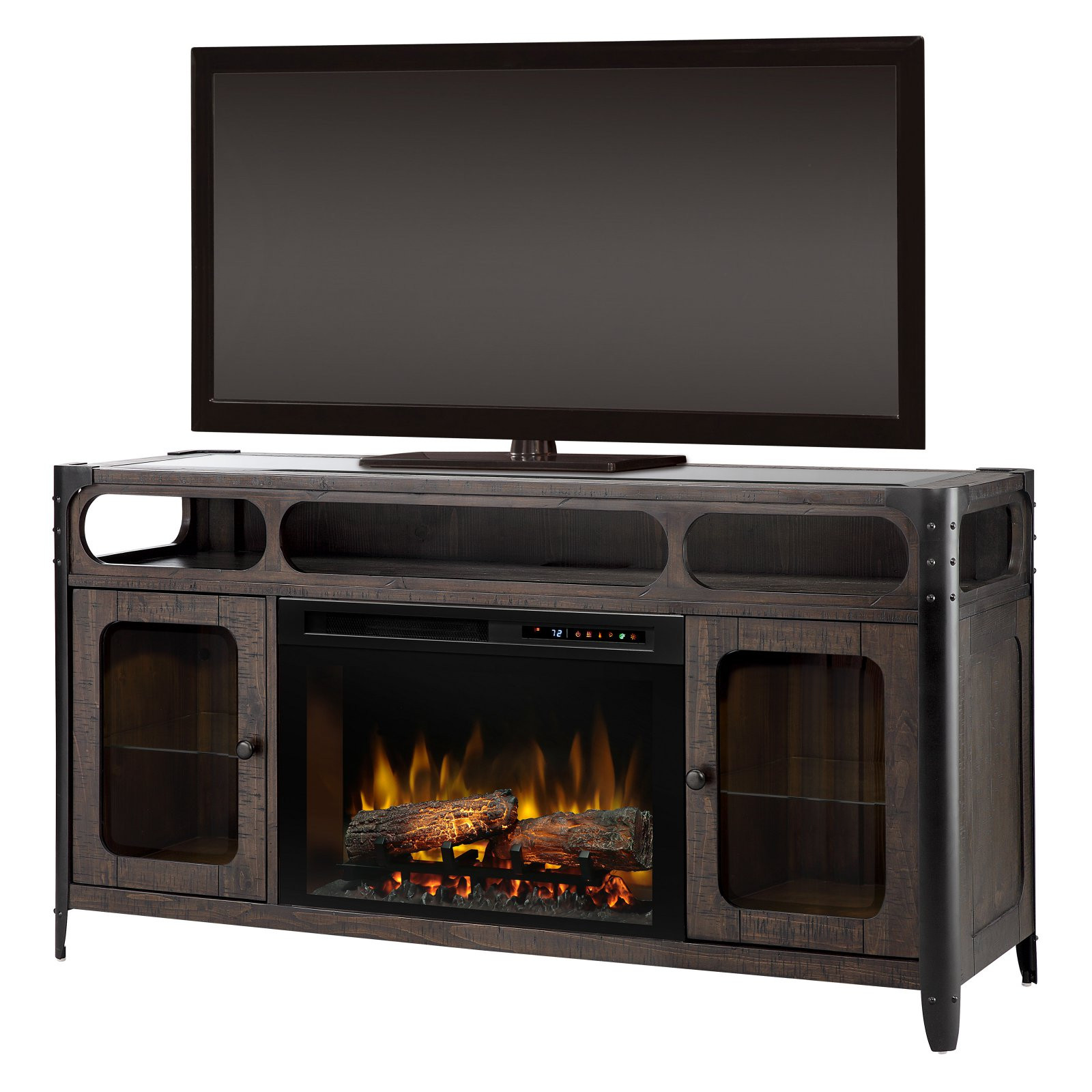 Distressed Electric Fireplace
 Dimplex Paige Media Console Electric Fireplace With